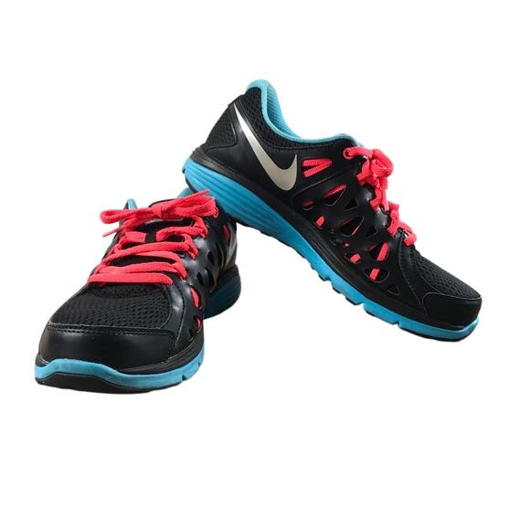 NIKE VTG Dual Fusion Sneaker Women 9.5 Black Pink Mesh Running Jogging Outdoor - Picture 4 of 13